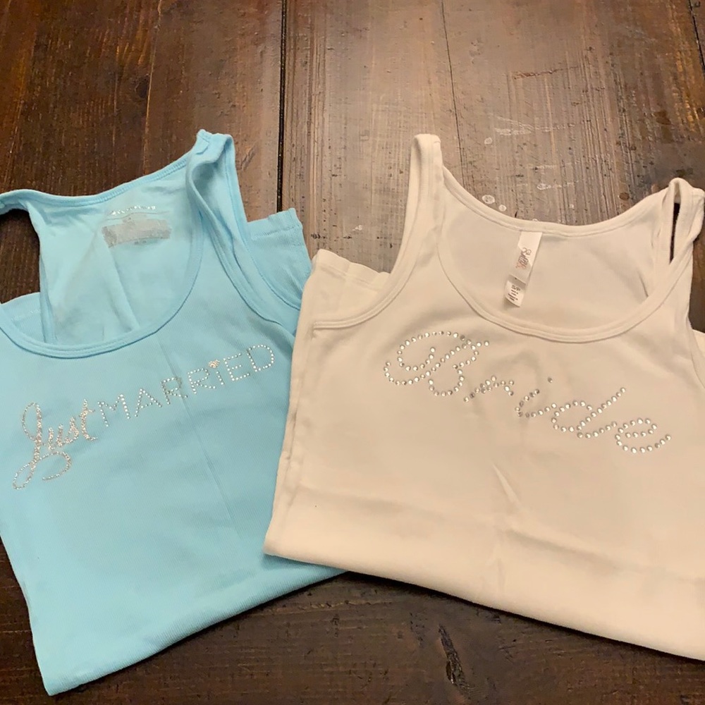 Woman’s tank tops just married
